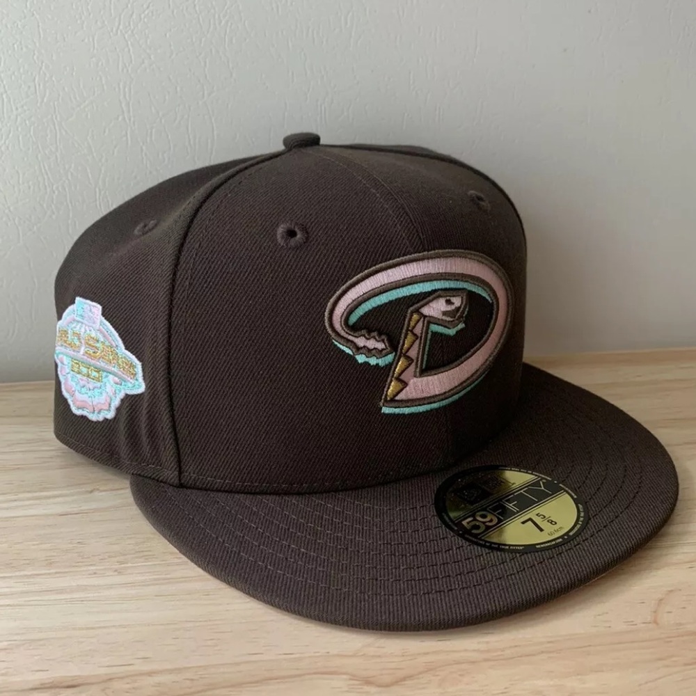 Hat Club Exclusive Spumoni Arizona Diamondbacks World Patch Mocha Pink 7 5/8 NEW